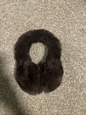 Plush Faux Fur Ear Muffs - Dark Brown